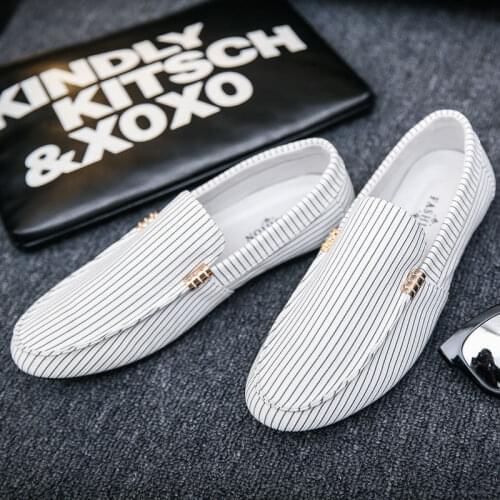 2021 New Spring Men Canvas Loafers Driving Shoes Moccasins Summer Fashion Mens Casual Shoes Flat Breathable Lazy Flats