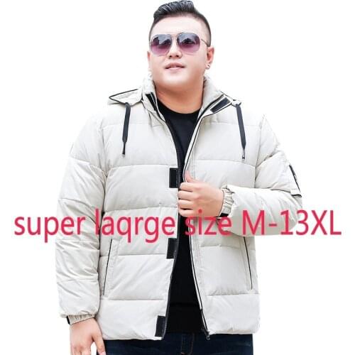 New High Quality Down Jacket Men Extra Large Winter Short Fashion White Duck Down Thick Casual Plus Size M-10XL 11XL 12XL 13XL