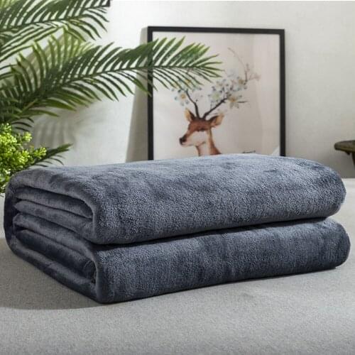 Solid Color Flannel Blanket Summer Air Conditioning Small Blanket Office Nap Blanket Available In All Seasons