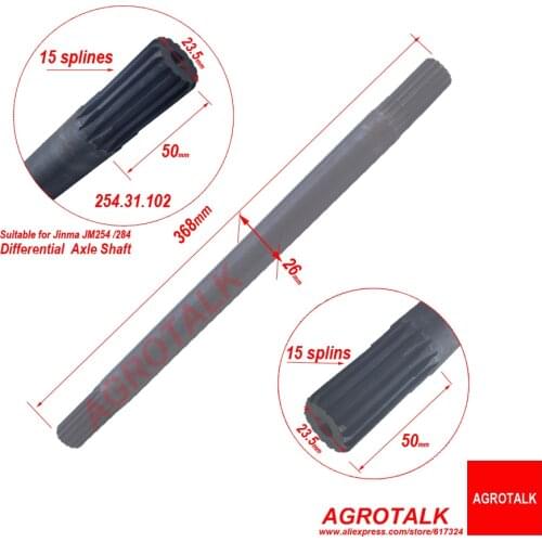 RHS diff axle shaft, the lenght 368mm for JINMA tractor JM254 / JM284, part number: 254.31.102