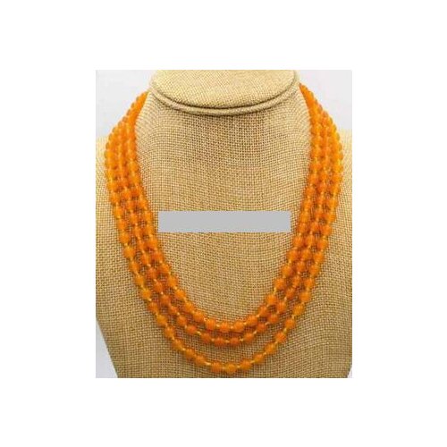 NEW Fashion jewelry 3 rows 4mm green Emerald bead necklace 17-19 "