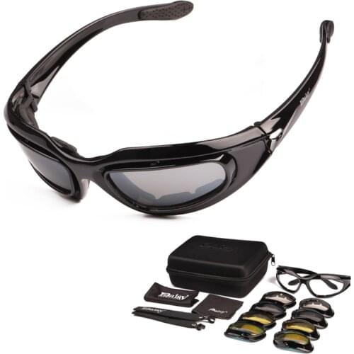 Daisy Polarized Army Goggles Cycling Glasses Military Sunglasses 4 Lens Mens Outdoor War Game Tactical Glasses Sporting Fishing