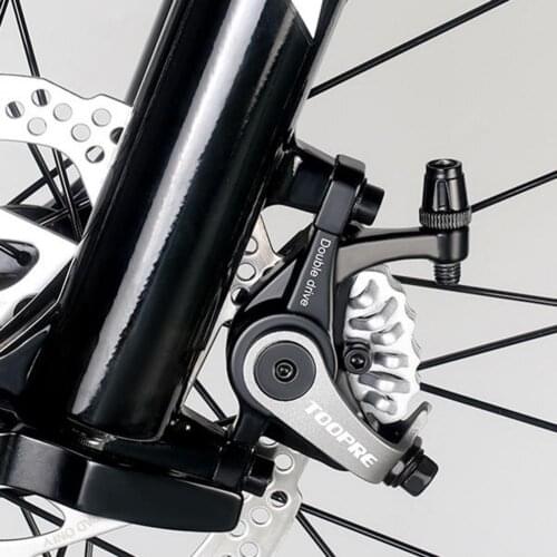 TOOPRE mountain bike dual drive universal disc brake Handle Crank Black bicycle scooter alloy bilateral piston drive brake calip