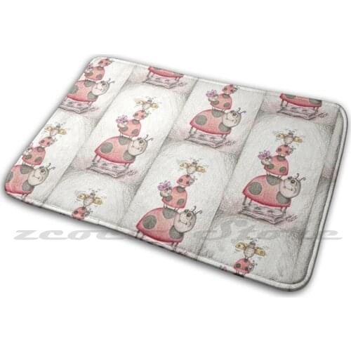 Family " You Can Do It! " Mat Rug Non-Slip Water Absorb Door Carpet Family Art Drawing Family You Can Do It Courage Bravery