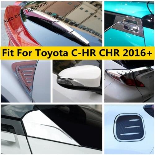 Rear Window Wiper / Fuel Tank Cap / Rearview Mirror Strip Cover Trim ABS Chrome Accessories Kit For Toyota C-HR CHR 2016 - 2021