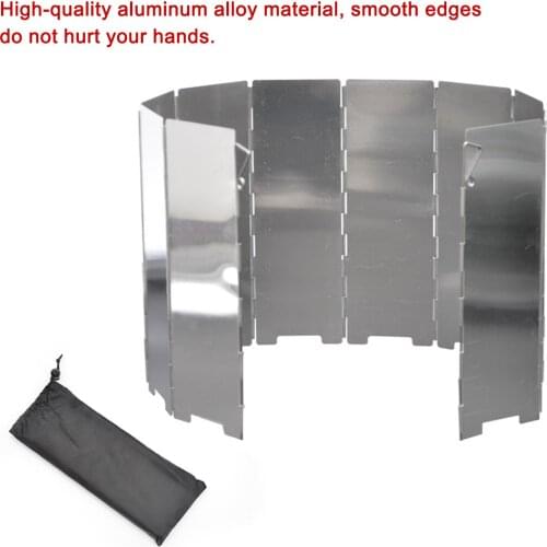Aluminium Alloy Windshield Cooker Outdoor Camping Accessory Useful 10pcs Foldable Gas 10 Plates Stove Burner Windproof Screen