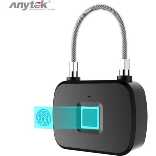 Anytek L13 Fingerprint Lock Smart Keyless Anti Theft Security Padlock Door Luggage Case Lock for Travel Suitcase Bicycle
