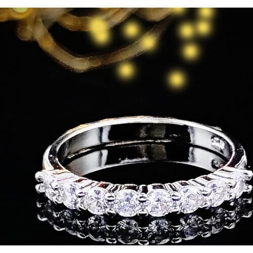 Solid 2021 new design fashion 925 sterling silver Unilateral ring Half band ring for women engagement wedding ring band R4324A