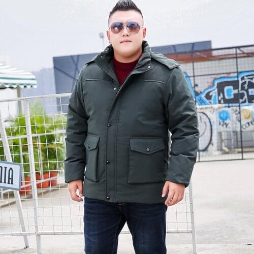 2019 New Winter Hooded Park jacket Mens Warm Dark green jacket Fashion Casual Duck down jacket More size XL-8XL 9XL10XL