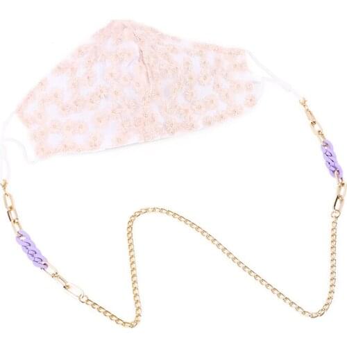 ZV Fashion Mask Chain Strap Women Jewelry Hanging Face Cover Acrylic Feel Paint Lanyard For Mask Holder Friend Gift