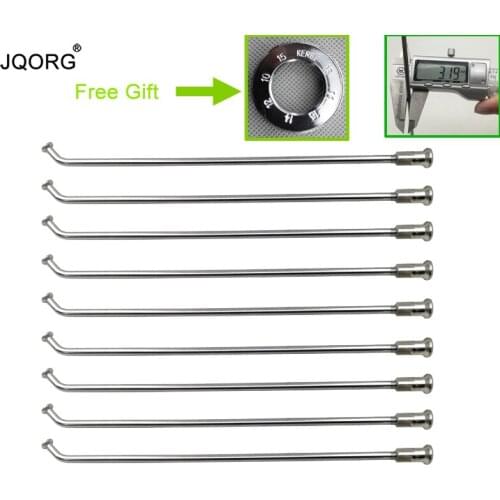 10 G Diameter 3.2 mm Equal Diameter Round Body Lighting Sliver Color Length And Angle Customize Motorcycle Spokes With Nipples