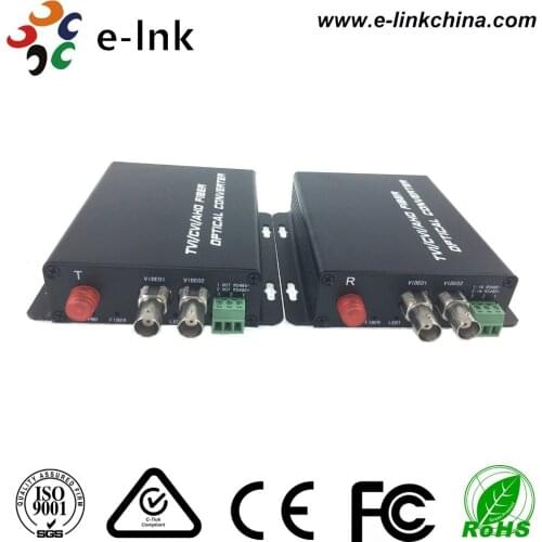2 port HDTVI Video over Fiber Convertor Single Mode Single FIber 20KM With RS485 Data