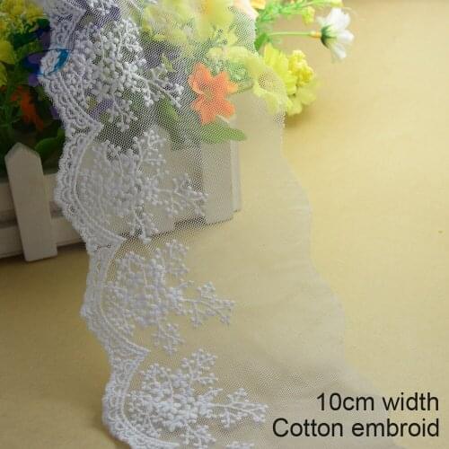 3yards 10cm Cotton Embroid Lace Sewing Ribbon Guipure Lace African Lace Fabric Trim Warp knitting DIY Garment Accessories#1793