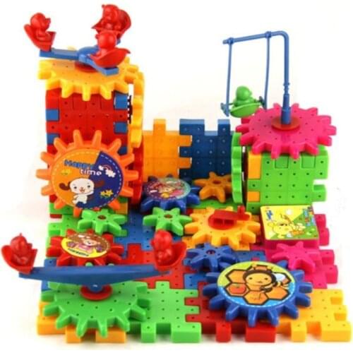 81 PCS Electric Gears 3D Model Building Kits Plastic Brick Blocks Educational