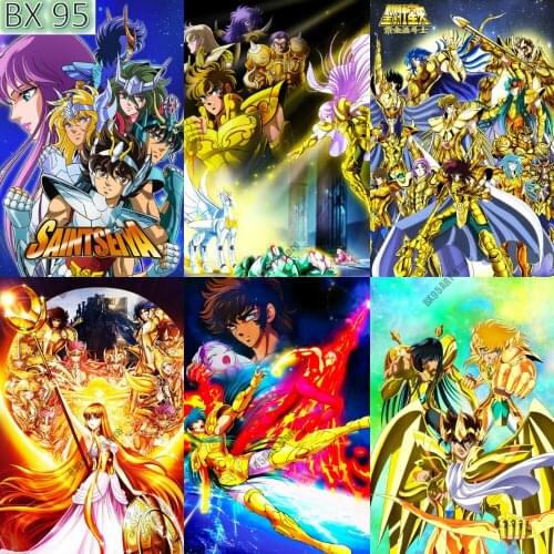 Saint Seiya Anime 5D DIY Diamond Painting Diamond Embroidery Cross Stitch Kits Full Round Drill Mosaic Gift Room Decoration