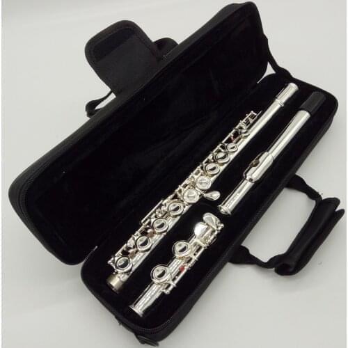 Free Shipping MFC Flute Silver Plated Professional Flute Instrument Intermediate Student Flutes C Leg 16 Holes Closed Hole E Key
