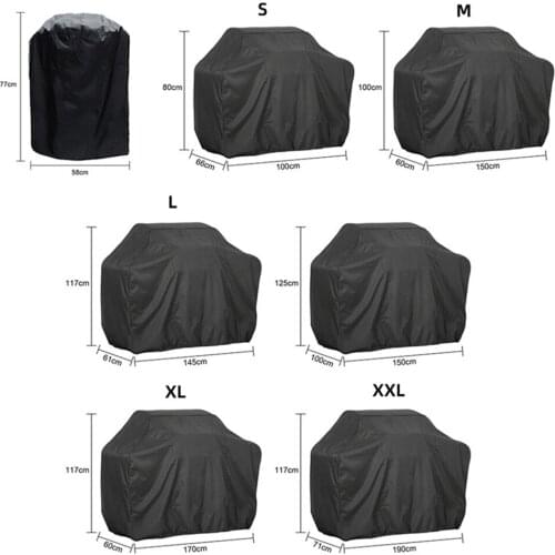 190T/210D Anti-Dust Waterproof BBQ Cover Weber Heavy Duty Charbroil Grill Cover Rain Protective Outdoor Barbecue Cover Round