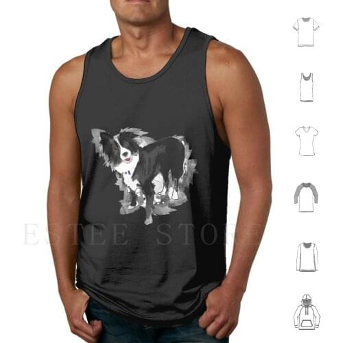 Border Collie Link Tank Tops Vest Border Collie Collie Dog Animal Cute Pet Border Collie World Border Collie Lovers Black
