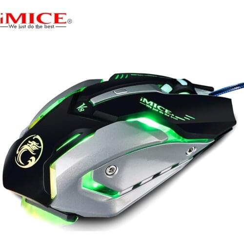 IMice Professional Custom Macro Wired Gaming Mouse 4000DPI 6Buttons LED Optical Computer Mouse Mice Gamer For PC Laptop Game V8