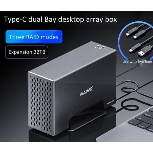 MAIWO K35272C Array Box Type-C 10Gbps Supports Two 2.5 3.5-Inch SATA USB3.1 TO 2 sata ssd enclosure