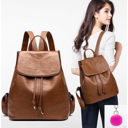 Fashion Womens Backpack High Quality Teen Leather Backpack Girl School Personality Shoulder Bag Bagpack mochila