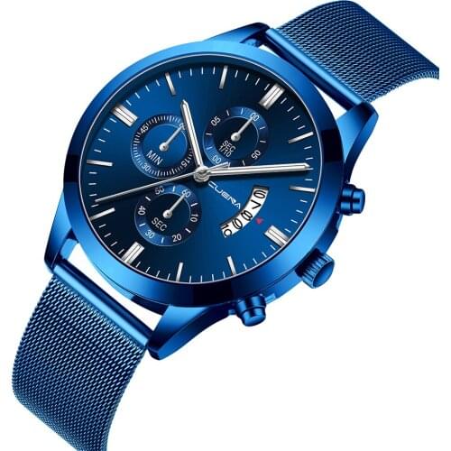 Relogio CUENA New Top Brand Fashion Luxury Gold Mesh Band Creative WristWatch Casual Watch Women Quartz Clock Gift Men Watch