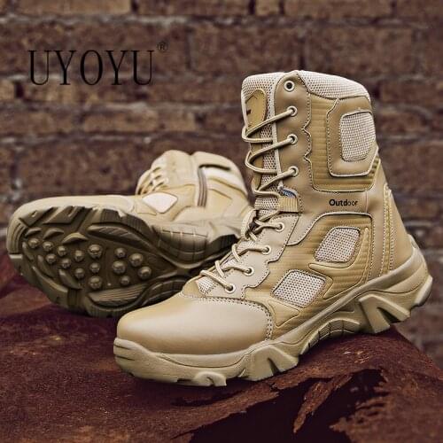 New Military Boots Men Special Force Tactical Desert Combat Snow Shoes Outdoor Male Tracking Mens Tactical Boot Work Shoes Men