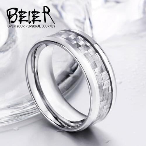 Beier 316L Stainless Steel Mans High Polished ring popular men Fashion Jewelry LLBR-R044R