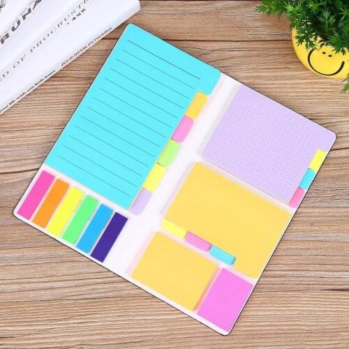 402Pcs/Set Sticky Notes Set With PU Cover Total 11 Different Pattern Self-stick Notes Pads Office Supplies By Kevin&sasa Crafts