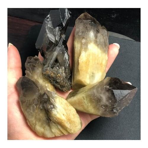 Natural black tourmaline crystal gem collection rock mineral specimen treatment stone home decoration