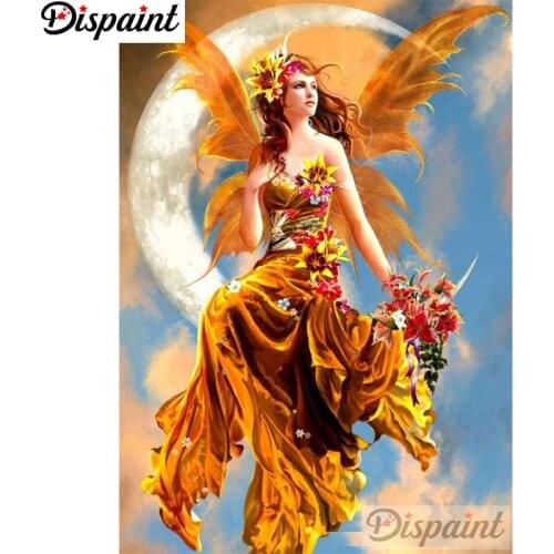 Dispaint Full Square/Round Drill 5D DIY Diamond Painting "butterfly fairy" Embroidery Cross Stitch 3D Home Decor A10634