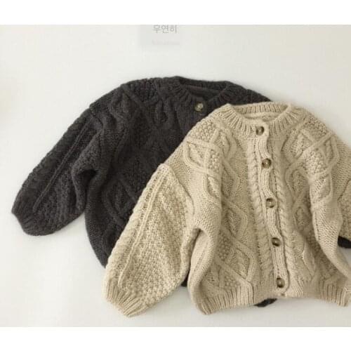 2020 new girls boys knitted sweater cotton autumn winter fashion kids cardigan 1-6 years YT635