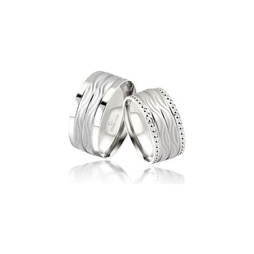 New Design Silver Wedding Rings Couple Rings