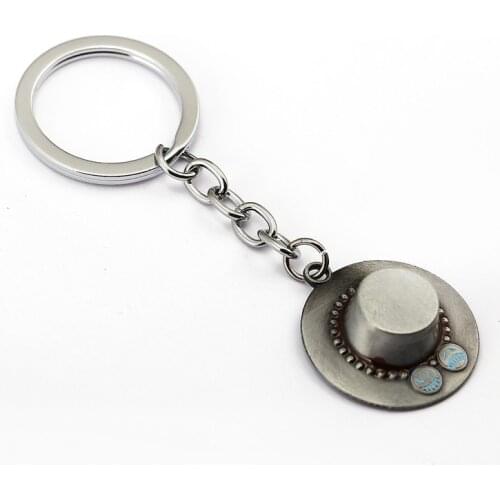 New 2 Colors Anime One Piece Keychains Portgas D Ace Pendant Key Holder Keyring Chaveiro porte clef Souvenirs Wholesale HC11939