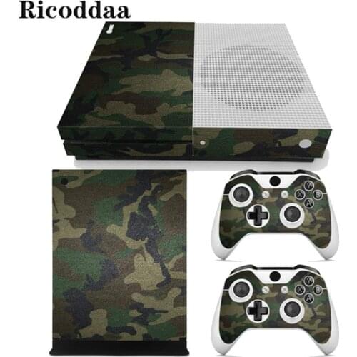Camouflage Version Decal Skin For Microsoft Xbox One Slim Skin Sticker+2PCS Controller Skins For Xbox One S Game Accessories