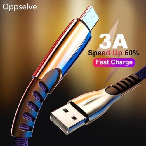 Oppselve Micro USB Cable 3.0A Fast Charging Microusb Charger For Samsung J4 J5 J6 J7 Xiaomi Redmi Note 5 4 Android Phone Cables