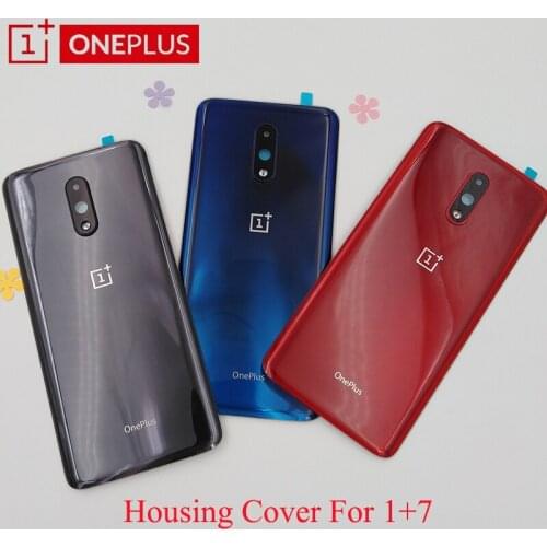 Original Oneplus 7 P7819 Back Glass Battery Cover Door Rear Housing Panel Case Repair Replacement Parts For One Plus 1+ 7 & Logo