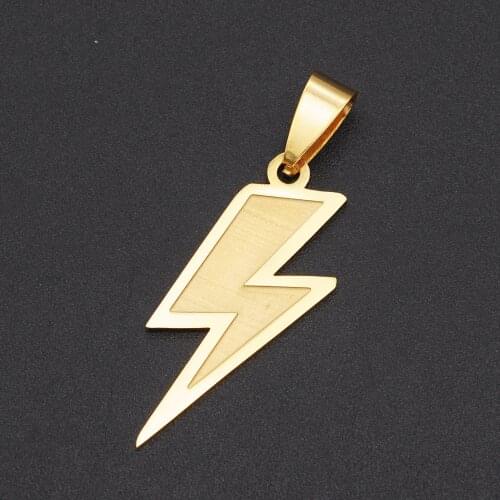 3pcs/lot Stainless Steel Lightning Hip Hop Pendant For Making Mens Necklace