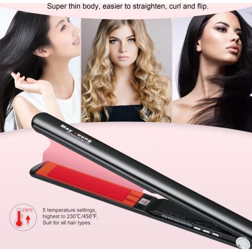 1" professional super thin body extra long titanium plates hair straightener hair flat iron