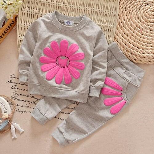 Retail New spring autumn childrens clothing suits sunflower children hoodies + pants children tracksuit boys clothes set Fall
