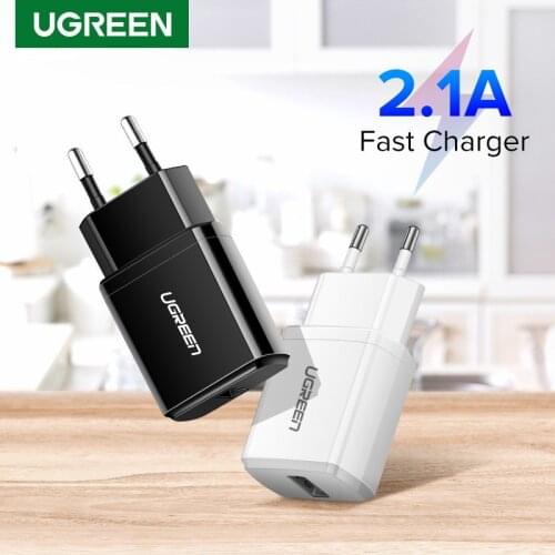 Ugreen 5V 2.1A USB Charger for iPhone 12 11 pro max Fast Wall Charger EU Adapter for Samsung S20 S9 Xiaomi Redmi Phone Charger