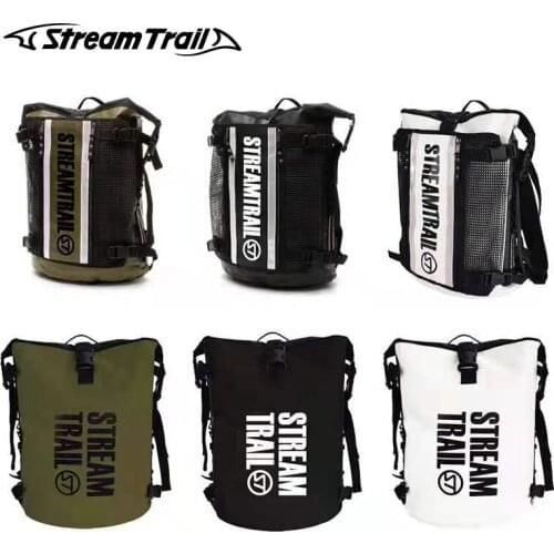 StreamTrail Waterproof Outdoor Roadster D2 30L Backpack Wet Dry Separation Bag Heavy Duty Roll-Top Closure Padded Back
