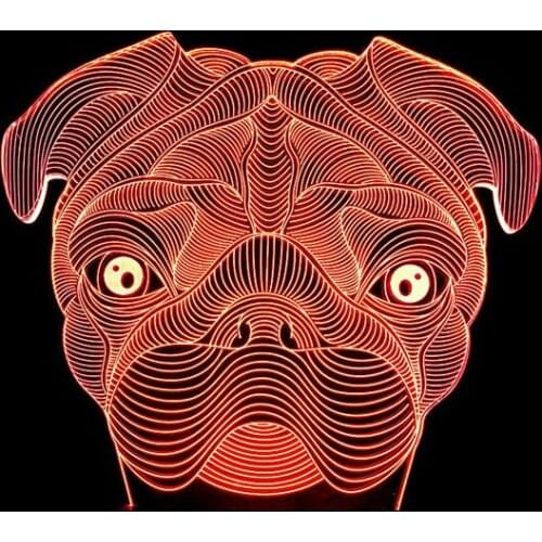 YIMIA Novelty Gift USB 7 Colors Changing Puppy Head Model LED Night Light 3D Table Desk Touch Lamp Children Sleep Lamp