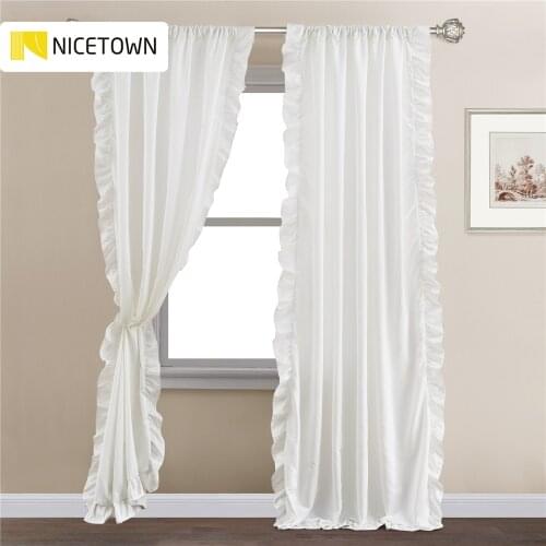 NICETOWN Rococo Curtains with Lace Ruffles for Girls Bedroom Living Room Kitchen Curtain Drapes Door Curtains Window