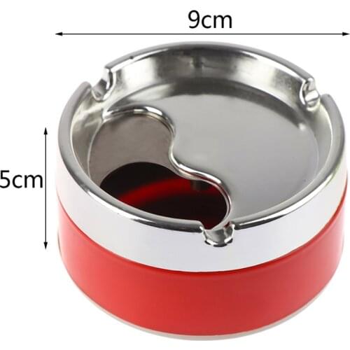 1pc Red Green Orange Detachable Rotatable Lid 360 Degree Free Rotation Stainless Steel Corrosion Resistance Cigarette Ashtray