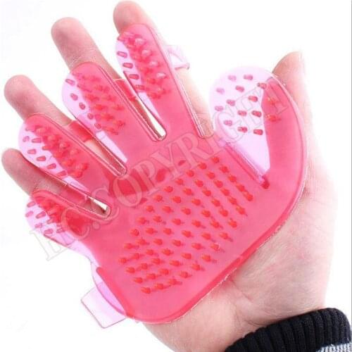 1pcs Red Color Dog Brush Lovely Palm Style Soft Pet Cleaning Washing Brush Hair Pentadactyl Massage brush Pets washing For Pets