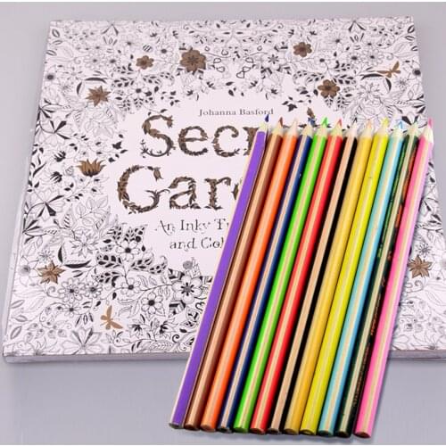 12 Colors Pencils + 96 Pages Secret Garden Art Adults Coloring Books For Kids Children livros Libros Para Colorear Adultos