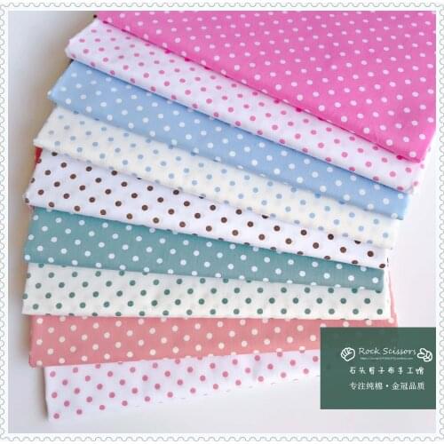 160x50cm Small 8mm spots Twill Cotton Fabric Printed Making Bedding Clothing Diy Bags Fabric Cloth