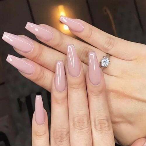 20pcs Ballerina Wearable Fake Nails Press On Detachable False Nails Women Fashion Full Cover Long Coffin Nail Tips With Glue