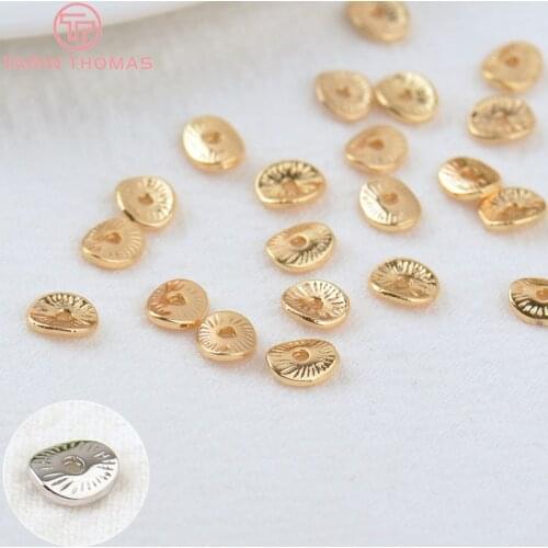 50PCS 5x6MM 9x9.6MM 24K Gold Color Plated Brass Spacer Beads Beads Caps High Quality Diy Jewelry Accessories